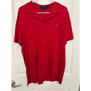 Men's Polo Ralph Lauren Red Short Sleeve Polo Shirt XL Classic Fit Pima Soft